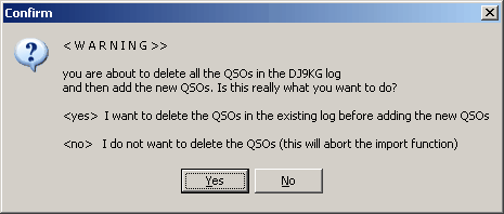 Figure 31:  Security prompt for confirmation on NO