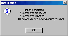 Figure 46:  ADIF import summary