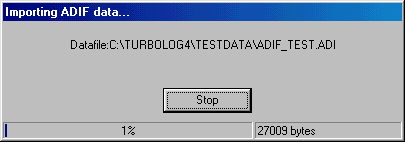 Figure 44:  ADIF import progress bar