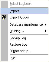 Figure 39:  File Menu Import Item