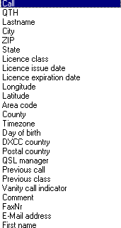 Figure 323:   Data Fields on Callbook CD