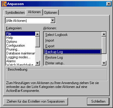 Figure 147:  Toolbar Setup Menu