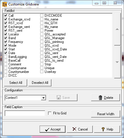 Figure 207:   Customizing the QSO Grid View 