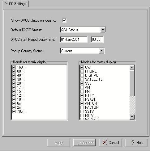 Figure 141:   DXCC Settings