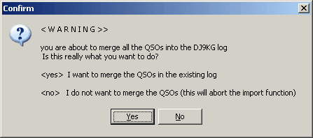 Figure 52: Security prompt for confirmation on YES  