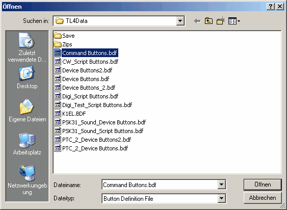 Figure 119:   File Select Box for Button Definitions