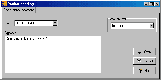 Figure 256:  Sending an ANNOUNCEMENT