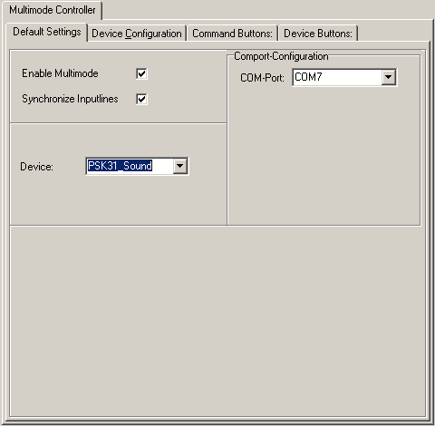 Figure 124:   PSK31: Soundcard Configuration Tab Sheet