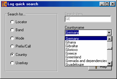 Figure 172:   Log Quick Search, Item: Country