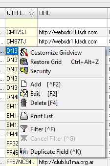 Figure 271: &nbsp;Web SDR customization menu