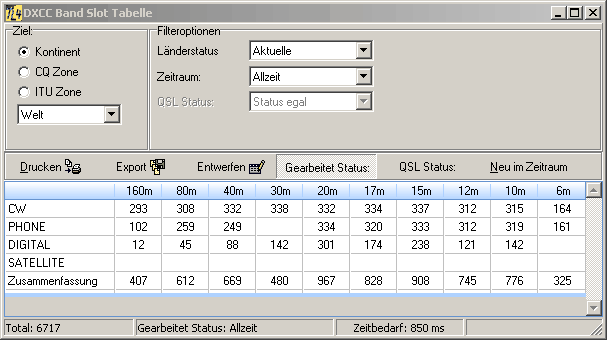 Abb.79:   DXCC  Band Slot Tabelle